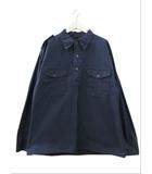 ヴィンテージ VINTAGE スウェーデン軍 プルオーバーシャツ 長袖 ミリタリーシャツ 3クラウン ネイビー 108M