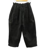 ミズイロインド mizuiro ind コーデュロイワイドカーゴパンツ 黒 ブラック ボトムス バルーン