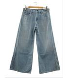 ユニクロ UNIQLO C ローライズワイドジーンズ デニム 水色 ブルー 29 面コットン ボトムス