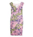 タダシショージ TADASHI SHOJI ワンピース ドレス 刺繍 4 ピンク チュール ノースリーブ