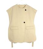 ランバンオンブルー LANVIN en Bleu ベルテッド オーバーサイズ ベスト 38 ベージュ トップス ジレ