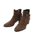 トッズ TOD'S ショート ブーツ スウェード 36 ブラウン 茶 レザー 靴 シューズ