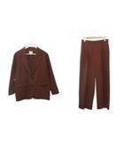 ローリーズファーム LOWRYS FARM セットアップ テーラードジャケット L ワイドパンツ ブラウン 茶 上下セット