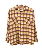 ヴィンテージ VINTAGE 50s オープンカラーシャツ チェックシャツ ネルシャツ ブラウン イエロー 1