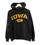 チャンピオン CHAMPION 00s リバースウィーブ スウェット パーカー IOWA カプセル ラバープリント 黒 ブラック S