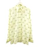 Semi Sheer Cat Fight Shirt キャットファイト シャツ 40 イエロー 長袖 ボタンシャツ プリント 透け感 トップス ☆AA★