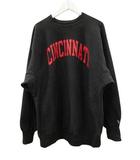 チャンピオン CHAMPION 90s 刺繍タグ リバースウィーブ スウェット XXL メキシコ製 CINCINNATI ラバープリント 黒 ブラック