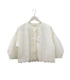 マリリンムーン Marilyn Moon ミラノリブ レースジャケット オフホワイト 白 Milano Rib Lace Jacket トップス カーディガン 半袖