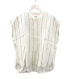 マーガレットハウエル MARGARET HOWELL PJ STRIPE LINEN シャツ ブラウス ストライプ リネン F ノースリーブ オフホワイト 白 トップス