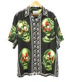 ワコマリア WACKO MARIA 56 TATTOO STUDIO S/S HAWAIIAN SHIRT ハワイアンシャツ 半袖 L ブラック 黒 アロハシャツ トップス ☆AA★