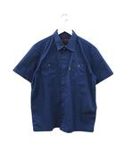 ショット SCHOTT S/S TC WORK SHIRT CROSS FLAG 3175002 半袖 ワークシャツ XL ネイビー 刺繍 ボタンシャツ トップス