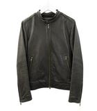 ブラックレーベルクレストブリッジ BLACK LABEL CRESTBRIDGE ラムレザー シングル ライダースジャケット M ライナー付き ブラック