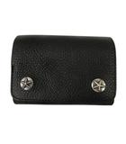 キャリー CALEE 25AW SILVER STAR CONCHO FLAP LEATHER HALF WALLET CL-25AW027LE シルバー スター コンチョ フラップ レザーハーフウォレット 3つ折り財布 黒 ブラック 本革