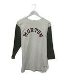 ウエアハウス WAREHOUSE ロングTシャツ ロンT 七分袖 白系 ホワイト 緑 プリント 丸首  M MEDIUM