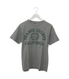 チャンピオン CHAMPION Tシャツ トップス 半袖 グレー 緑 グリーン プリント 丸首  M MEDIUM