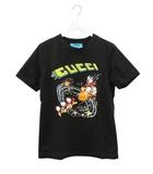 グッチ GUCCI ディズニー Disney ドナルドダック Tシャツ M ブラック 黒 トップス 半袖 ロゴ 刺繍 ☆AA★