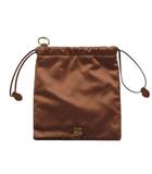 ミュウミュウ miumiu ポーチ 巾着 サテン シルク ブラウン 茶 5NG010 ミニバッグ ☆AA★