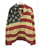 デニム&サプライ ラルフローレン DENIM & SUPPLY RALPH LAUREN 星条旗柄 カーディガン ショールカラー コットン リネン 国旗 L