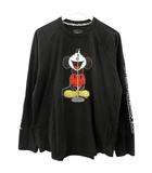 シュプリーム SUPREME × Number (N)ine × Mickey Mouse Raglan L/S Top ナンバーナイン ミッキーマウス ラグラン ロングスリーブトップ L 黒 ブラック ロンT 長袖 Tシャツ カットソー プリント トップス ☆AA★