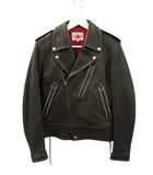ザ フラットヘッド THE FLAT HEAD ディアスキン ダブル ライダースジャケット レザー 鹿革 36 黒 ブラック ジップアップ 革ジャン アウター