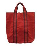エルメス HERMES フールトゥ カバス トートバッグ レッド系 かばん 手持ち鞄 キャンバス