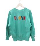 チャンピオン CHAMPION 90s リバースウィーブ スウェット USA製 M エメラルドグリーン コネチカット大学 刺繍 トレーナー ヴィンテージ