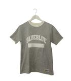 ブルーブルー BLUE BLUE ラッセルアスレチック Tシャツ M 半袖 カットソー リバーシブル プリント グレー ホワイト 白 トップス