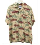 ペンドルトン PENDLETON アロハシャツ オープンカラー レーヨンシャツ 車柄 ベージュ M