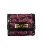アナスイ ANNA SUI ドルチェ 三つ折り 財布 エナメル 外口金 パープル系