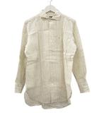 バーバリー ロンドン BURBERRY LONDON リネン ストライプ シャツ 長袖 M ベージュ系 トップス 麻