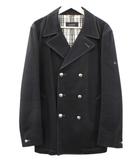 バーバリーブラックレーベル BURBERRY BLACK LABEL ダブル コート ネイビー L 紺 コットン 綿 ピーコート 上着 アウター