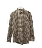 アクアスキュータム AQUASCUTUM クラブチェックシャツ L 長袖 ボタンダウンシャツ ブラウン系 茶 トップス