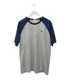 ラコステ LACOSTE バイカラーベースボール Tシャツ L 半袖 カットソー グレー ネイビー 紺 トップス