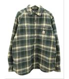 カーハート carhartt シャツジャケット チェックシャツ 裏フリース グリーン L