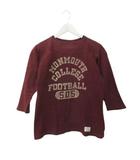 ウエアハウス WAREHOUSE ロンT Tシャツ 36 七分袖 カットソー プリント ボルドー トップス