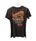 80s 3D EMBLEM Tシャツ イーグル プリント I RIDE WITH PRIDE ブラック ヴィンテージ