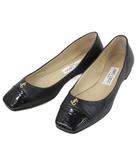 ジミーチュウ JIMMY CHOO GISELA FLAT フラットシューズ スクエアトゥ 36 ブラック 黒 パンプス 靴