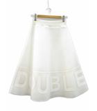 ダブルスタンダードクロージング ダブスタ DOUBLE STANDARD CLOTHING ESSENTIAL メッシュボンディング フレアスカート 36 ホワイト 白 ボトムス