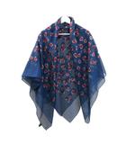 グッチ GUCCI ハート ジャガード 大判 スカーフ シルク ネイビー 紺 レッド 赤 ショール ☆AA★