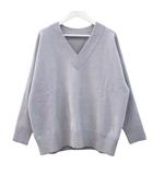 グレースコンチネンタル GRACE CONTINENTAL ラメ Vネックニットトップ 36 グレー系 セーター トップス プルオーバー