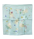 エルメス HERMES カレ45 シルク スカーフ プチカレ Des fleurs pour le dire 花の手紙 サックス系
