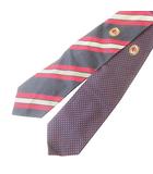  美品 ACミラン 2点 セット ワイドネクタイ ストライプ ドット イタリア製 紺 ネイビー 赤 レッド