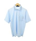 ミズノ MIZUNO タグ付き THE OPEN ザオープン ゴルフ ウエア ポロシャツ 薄手 Mサイズ 水色 ライトブルー