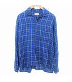  B.V.D 50s ヴィンテージ チェック シャツ 長袖 15-15 1/2 M 青 ブルー A0625