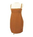 クラネ CLANE 21AW LOW BARE BUSTIER ベアトップ ビスチェ ミニ ワンピース ノースリーブ 1 茶 ブラウン