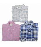 ユナイテッドアローズ UNITED ARROWS エディフィス チェックシャツ S～Mサイズ 3点セット 半袖 長袖 ボタンダウン ホリゾンタルカラー 赤系 青系 グレー系 X