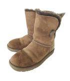 アグ UGG ムートン ブーツ ショート 無地 ファー ボタン 23cm 茶 ブラウン ■MET1