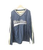  スティーブアンドバリーズ STEVE & BARRY'S 美品 ロゴ トップス Vネック スポーツウェア Lサイズ 紺 ネイビー ■MET1