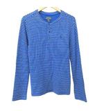 サーマル ボーダー ヘンリーネック Tシャツ トップス キッズ 男の子 M 150/76 青 ブルー ■MET1