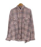 エドウィン EDWIN チェックシャツ 長袖 フラップポケット M 茶系 X